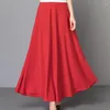 スカートファッション女性の長い堅い色のエレガントなパーティーレディースラインエラスティックバンド韓国のマキシスカート服