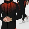 Homens Tracksuits Novo Europeu e Americano Com Capuz Terno Honeycomb Sportswear Masculino Hexágono Casaco Casual Calças Terno X0907