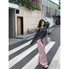 Damesjeans Dames Cargobroek met hoge taille Amerikaanse stijl Streetwear Roze Vrouwelijke mode Wijde pijpen Gevoel voor design Vintage Casual