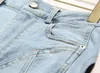 Jeans pour femmes Design pantalon ajusté épissure personnalisée automne taille haute industrie lourde mince lavable femmes