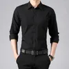 Men's Casual Shirts Long Sleeve Slim Fit Business Dress Solid Work White Inch Shirt Ropa Clothing For Men