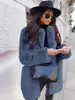 女性の毛皮のフェイクファーの女性紫色の長袖ウィンターコート2022新しいファッション気質オフィスレディホワイトファージャケットレッドx0907 x0908