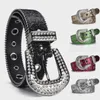 Belts Y2K Style Punk For Women Shiny Sparkly Rhinestones Sequin Waist Pu Leather Hollow Out Eyelet Strap Waistband