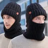 Berets Outdoor Thick Hat for Men Winter Warm Wool Ear Scarf One Riding Knit