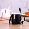 Muggar 400 ml Strong Creramic Coffee Tea Milk Cup Drinkware With Present Box Handle Lid Drinking For Couples Family Festival