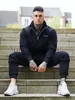 Men's TraCKsuits Sports Suits Men's New Autumn Cotton Long-Sleeved Two-Piece Zip-Up PoCKet Cargo Pants Shirts Fashion TraCKsuit x0907