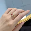 2023 New 925 sterling silver 5*7mm oval ruby Diamond ring female fashion wedding ring for women hiphop jewelry Gifts