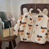 Jackets Spring Unisex Kids cartoon bear printed hooded coat Girls Boys cute zipper Jacket 230906