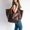 Totes Rretro Handmade Big Beach Tote Bag High Capacity Zipper Shoulder Solid Color Multifunction Handbags For Ladies