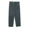 Męskie dżinsy dla mężczyzn Fall American Style luźne szerokie noga proste dżinsowe spodnie High Street Washed Old Pant Man Streetwear Sfers