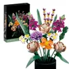 Blocchi Bouquet Orchidea blocco fiore Piante grasse Edificio in vaso ADATTO per kit romantico assemblaggio regalo giocattolo San Valentino 230907