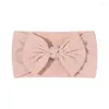 Hair Accessories 1Piece 3.3'' Solid Color Bow Headband For Bbay Girls Soft Nylon Wide Broad Band Born Gift Headwear Baby