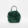 Sac à main plissé en soie à fleurs pour femmes, nouvelle marque Design, sac de soirée rond à fleurs rouges, pochettes de fête de mariage, de luxe, été 2023