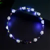 Święta Bożego Narodzenia Flashing LED Strings Strings Glow Flower Crown Opaski na głowę lekkie przyjęcie urodzinowe girland 970