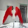 Костюмированные красивые белые, красные мультяшные крылья ангела с перьями для показа мод, реквизит для свадебной съемки, косплей, игра, костюм210l