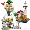 Blocks 2023 Ideas Sky City Architecture Stone House Motorized Lighthouse Building Blocks Brick Birthday Children Gift R230907