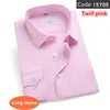 Chemises habillées pour hommes, plus la taille rose formel hommes travail affaires à manches longues court bureau entretien noir blanc mâle surdimensionné 48 50 Blusa