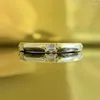 Cluster Rings Spring Qiaoer 18K Gold Plated 925 Sterling Silver Emerald Cut High Carbon Diamond Gemstone Wedding Band Fine Jewelry Ring