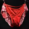 Underbyxor rekommenderas! MENS 2023 LACE BEACHABLE Transparenta Sexiga trosor Underkläder Man Gay Erotic Pouch mantel trosor