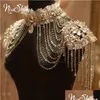 Chokers Nsy Bridal Chain Tassel Shoder Strap Bride Beads Lace Jewelry Crystal Accessories Necklace Jewerly 230329 Drop Delivery Neckla Dhzqs