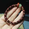 Brin de bois de santal rouge, Festival de bambou, perles bouddhistes, ficelle à main, dépliant, artisanat, Bracelet pour hommes et femmes