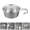 Set di stoviglie Insalatiera in acciaio inossidabile Pentole Ciotole da cucina pieghevoli Stoviglie da campeggio Tazza 304 Tazze da zuppa per esterni