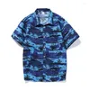 Männer Casual Hemden Sommer Aloha Hawaiian Shirt Männer Kleidung Kokosnuss Baum Gedruckt Weiß Kurzarm Herren Strand Tragen Blusen Tops männlich