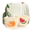 Bolsos de noche Piel de maíz Tejido Bordado Fruta Naranja Sandía Hierba Bolsa Hombro Fabricante de mujeres