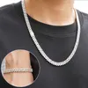 Men Hip Moissanite Cuban 8mm Sterling Chain Iced Necklace Cuban Jewelry Vvs Chain Link Cuban Necklace 925 Out Diamond Hop Chain Qsxmk