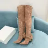 Balmais Overknee sexy hochwertige hohe Winterabsatzstiefel für Damenmode 2021 Spitze Zehen Elegant Oberschenkel lang dehnbarer Socken Party Boot