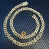 Gioielli alla moda all'ingrosso 8mm placcato oro argento 925 una fila 5a zircone diamante ghiacciato Bling Miami Cuban Link Rsaao