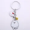 Porte-clés porte-clés mignon bijoux de mode poméranien beaux chiens charme porte-clés pour femmes voiture étiquette pendentifs cadeau