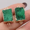 Pingente colares fresco pastoral verde pedra natural cristal dente conector encantos para fazer jóias diy colar acessórios 1 pc presentes