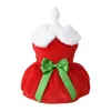 Abbigliamento per cani Gonna di Babbo Natale Simpatico vestito natalizio Morbido abito rosso per piccoli animali Comodo e facile da pulire Forniture per vestire