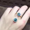 Colar brincos conjunto de luxo verde azul artificial moissanite diamante para mulheres casamento cor ouro anéis pingente colares