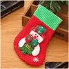 Christmas Decorations Stockings Gift Stocking Sock Santa Claus Xmas Tree Hanging Decor Candy Bag Drop Delivery Home Garden Festive Par Dhmu3