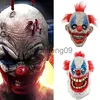 Máscaras de festa de cabelo vermelho palhaço máscara cosplay assustador papel horror coringa látex rosto cheio capacete halloween masquerade festa headwear traje prop x0907