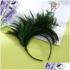 Party Favor Woman Feather Hair Hoop Bride Head Band återanvändbar formell hatthuvudbonep -paket med högkvalitativ RRE15267 Drop Delivery Dhrwn