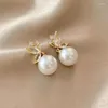Boucles d'oreilles pendantes en argent 925, aiguille en cristal, papillon pour femmes, bijoux coréens, tendance de luxe, goutte de perles, 2Z40, 2023