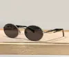 Occhiali da sole ovali Metallo dorato Lenti marroni Uomo Donna Estate Sunnies gafas de sol Sonnenbrille UV400 Occhiali con scatola