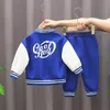 Clothing Sets Baby Handsome Sports Baseball Uniform Threepiece Cardigan Jackets Spring and Autumn Baby Boys and Girls Korean Suit 230906