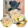 Dekorativa blommor Eternal Rose Ornament Decoration Immortal Cute Moss Bear Warm Led Light Glass Valentine's Day Gift Wedding Home Decor