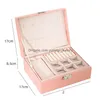 مربعات المجوهرات DoubleLayer Design Pu Leather Box Wooden Case Princess Display Women Girls Girls With 230214 Drop Deliver