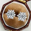 Högkvalitativ snöflinga Moissanite Earring Fashion 925 Sterling Silver Mosan Diamond Earrings for Women Hiphop smyckespresent