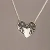 Chains 1Pc Vintage Nautical Wave Heart Pendant Necklace Long Necklaces Antique Silver Women Girls Beach Jewelry