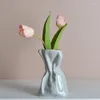 Вазы Ins Cream Wind Высокий уровень внешнего вида Креативные складки оригами Необычные керамические вазы Столовый набор для гостиной Украшение Подарок