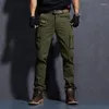 Pantaloni da uomo 8 tasche Cargo Abbigliamento uomo Abbigliamento da lavoro militare Camouflage Casual Nero Pantaloni verdi kaki per uomo 2024