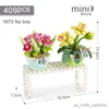 Blocks Building Blocks Flower DIY Green Plant Bouquet Potted Model Flower Block Home Decoration Girl Gift Children's Toys R230907