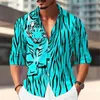 Men's Casual Shirts 2023 Tiger Print High Definition Pattern Long Sleeve Shirt Fashion Leisure Outdoor Designer Quality Button Top