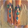 Fußkettchen Boho Kristall Fußkettchen Australien Strand Urlaub Knöchel Armband Sandalen Y Beinkette Weibliche Aussage Asteria Lyra Fußschmuck Dro Dh8Xe